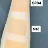 مقایسه‌ی سواچ رنگ شیدهای SRB4، SR2 و SRB3 پنکیک ابریشمی دوکاره جوکر سوشیا روی دست